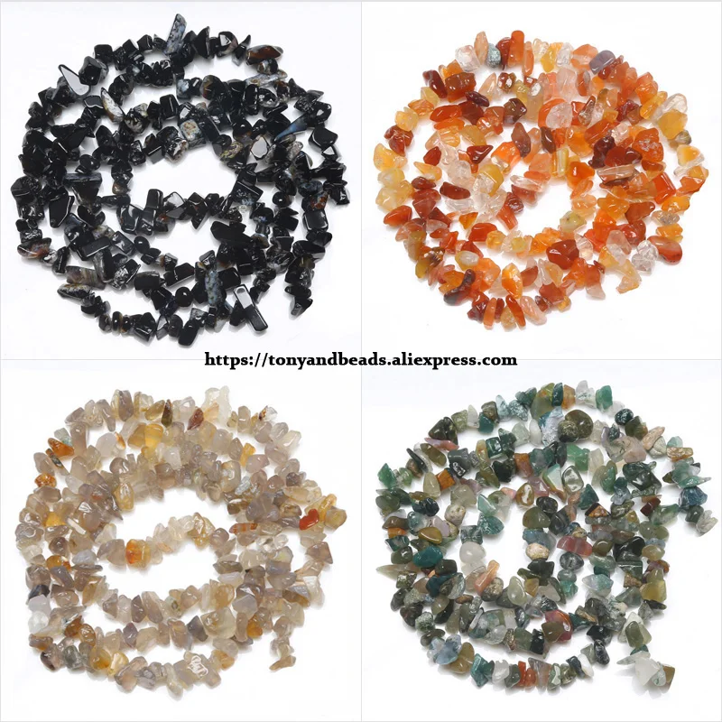Freeform Gravel Natural Black Red Grey Indian Agate Stone Loose Beads 3-5/5-8/8-12mm Pick Size