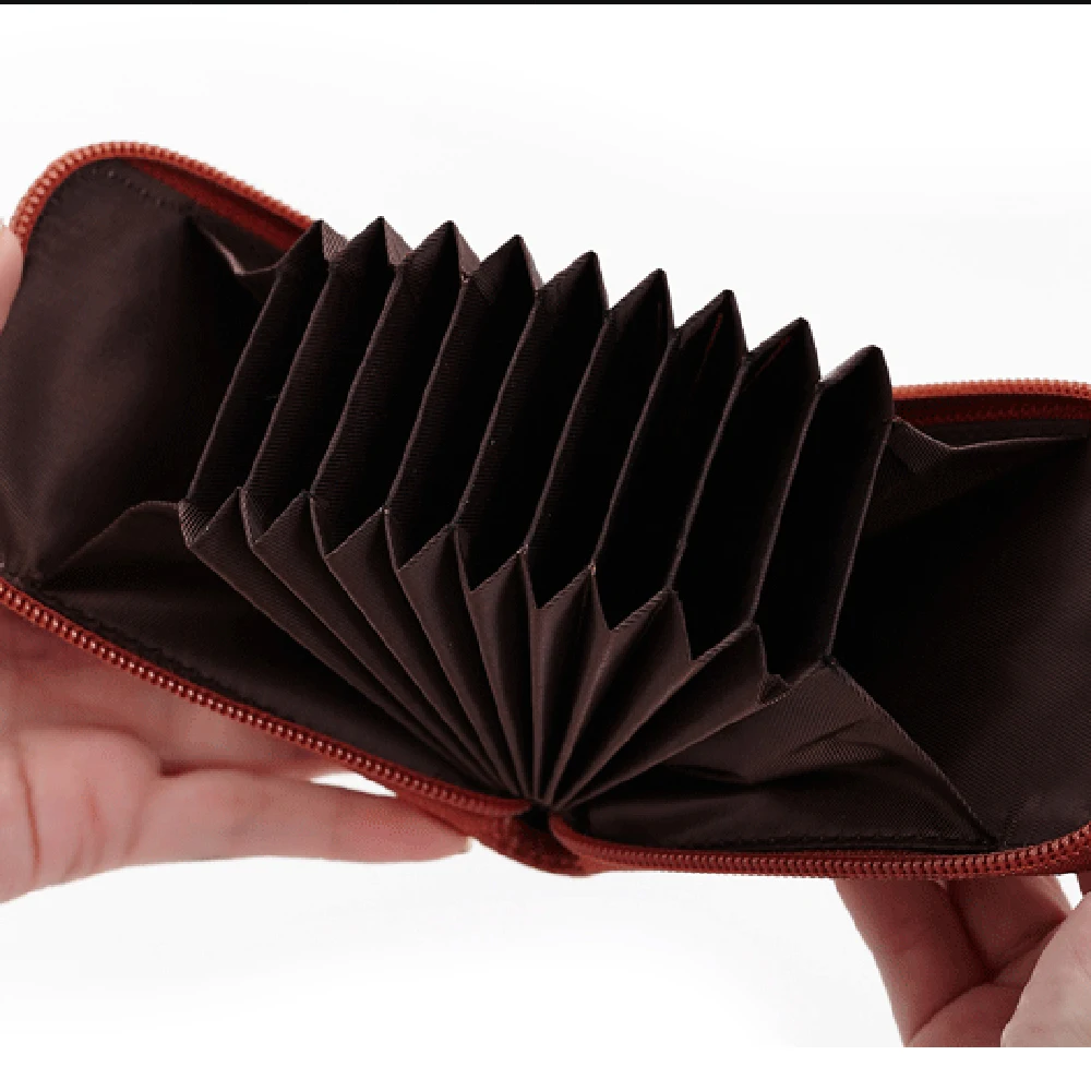 New Women's Leather Bank Card Wallet Multi-card Slot Package Credit Holder Case Short Purse Mini Clutch Zipper Bag |