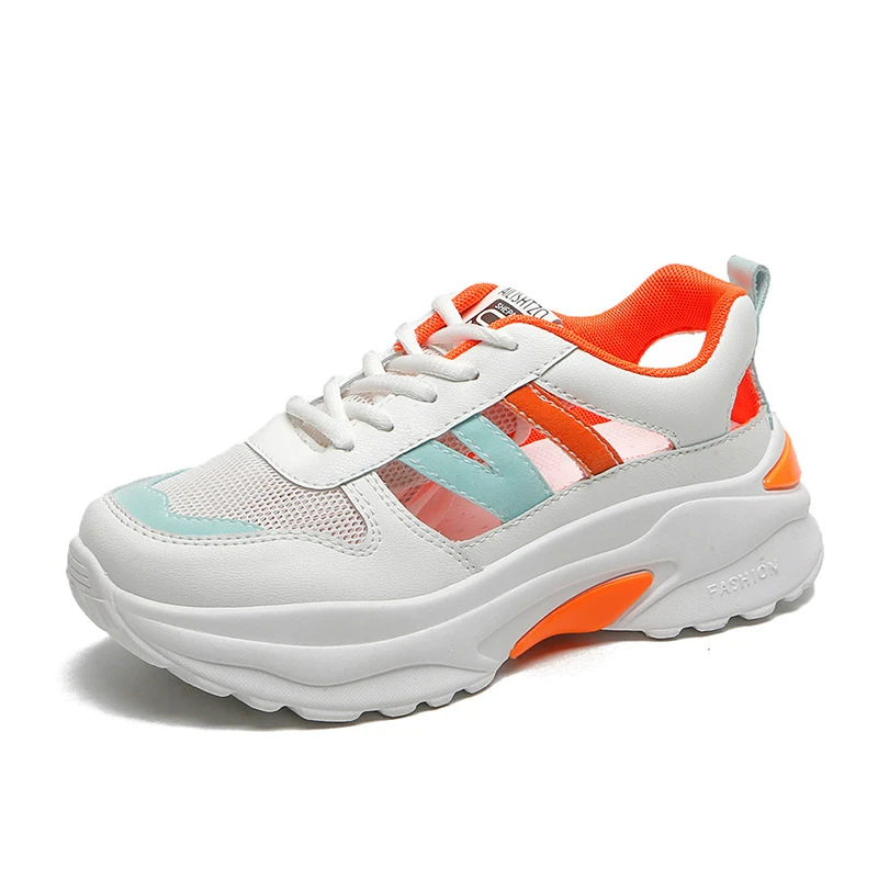 Женская обувь Модная брендовая на платформе в стиле ретро Дышащие кроссовки из