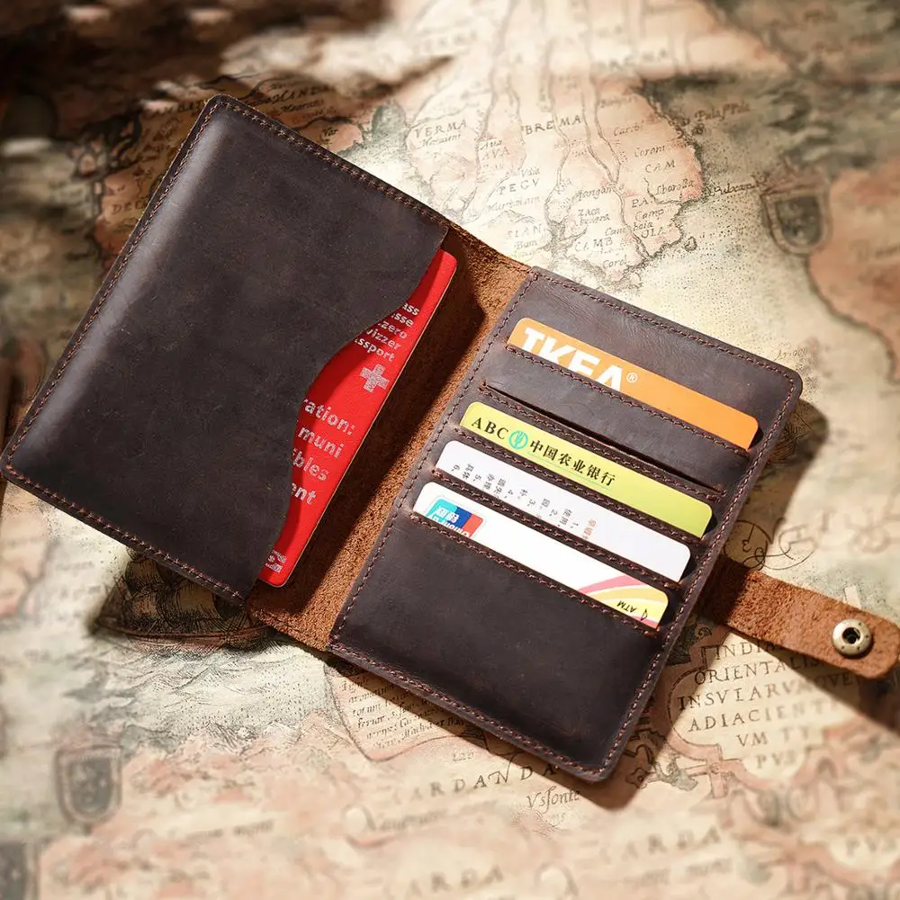 

SIKU men's leather passport case handmade card holder famous brand passport cover