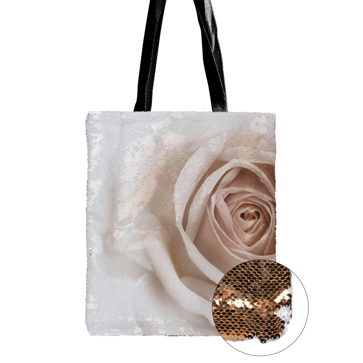 3D белая Роза сумка на плечо с блестками сумки одно для женщин Повседневные