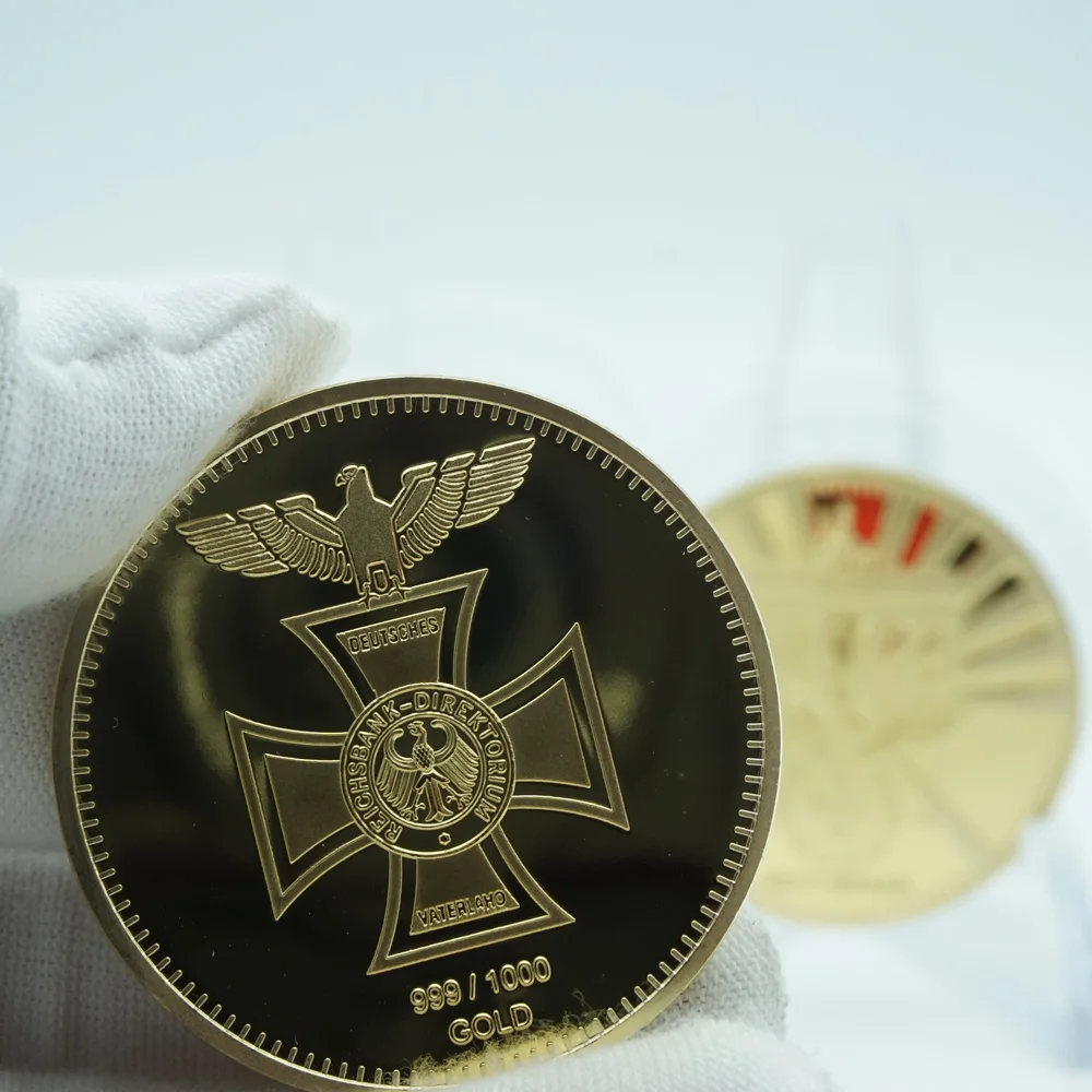 Немецкая памятная монета Deutsche Cross Eagle 24k Gold 1972 немецкая и морская солдатика