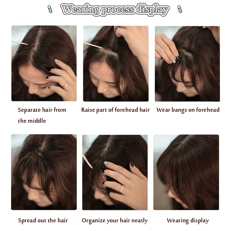 AILIADE Fake Fringe Kinky Curly Clip in Bangs Wig False Natural Hair Synthetic Pieces For Women | Шиньоны и парики