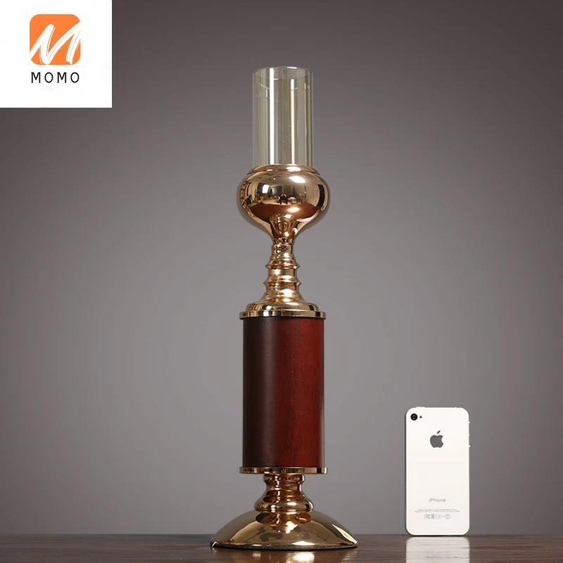 

Nordic Light Luxury Metal Candlestick Decoration Romantic Wedding Model Room Western Restaurant Desktop Candle Decorations
