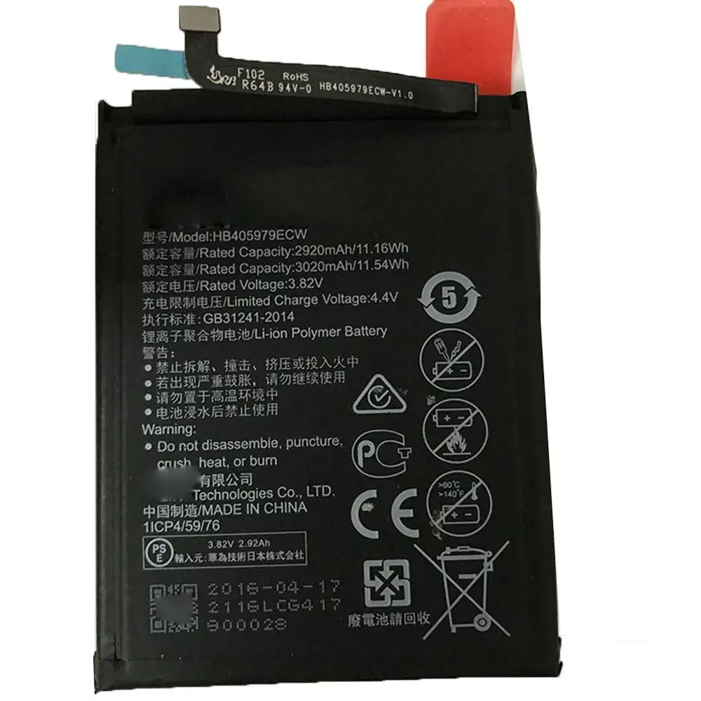 Новая батарея совместима с Huawei nova6s HB405979ECW Замена 3020mAh/11.54Wh |
