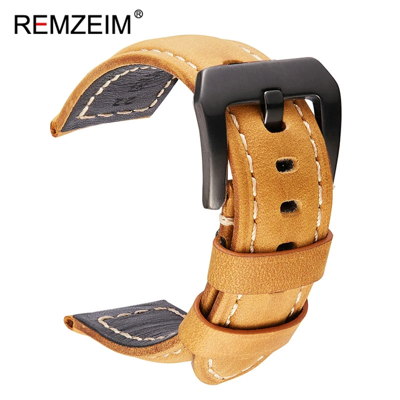 

Handmade 4 Color Watch Accessories Vintage Genuine Crazy Horse Leather 20mm 22mm 24mm 26mm Watchband Watch Strap Accessories