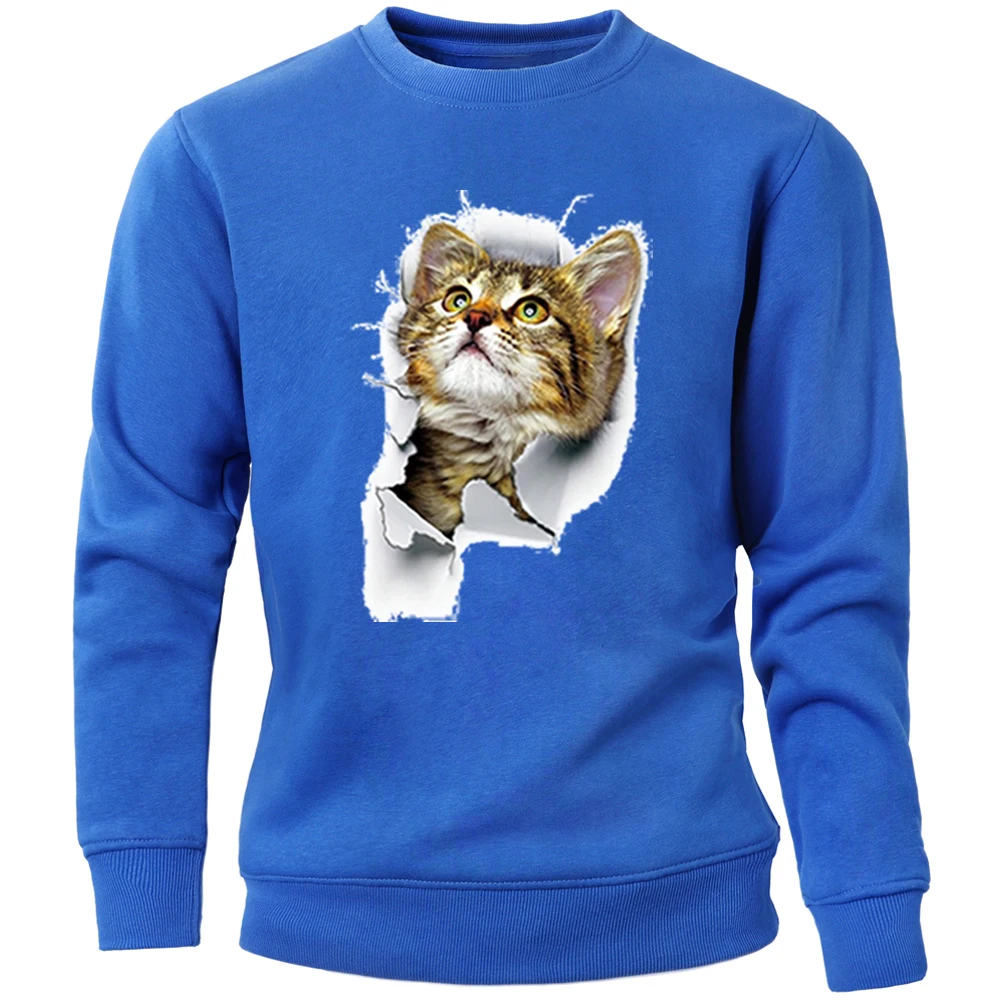 

Pullovers Cute And Funny Cat Man's New Sweatshirt Autumn Winter Tops Men's Crewneck Harajuku Streetwear Tracksuit Brand Hoodies