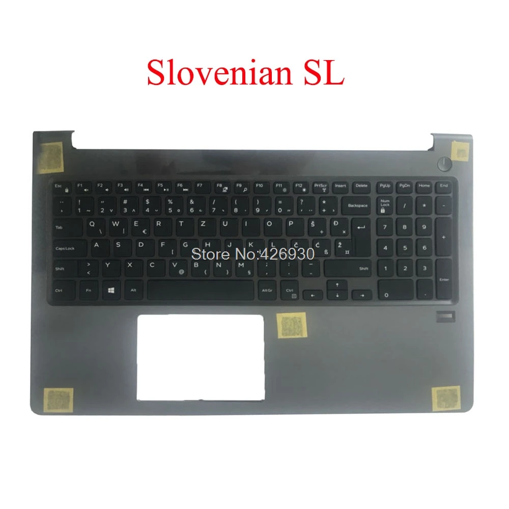 Клавиатура Palmrest SL для ноутбука DELL Vostro 15 5568 V5568 P62F черная с словенским отверстием