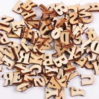 100pcs wooden number english alphabets baby early education learning tool scrapbooking wood diy letters craft decoration