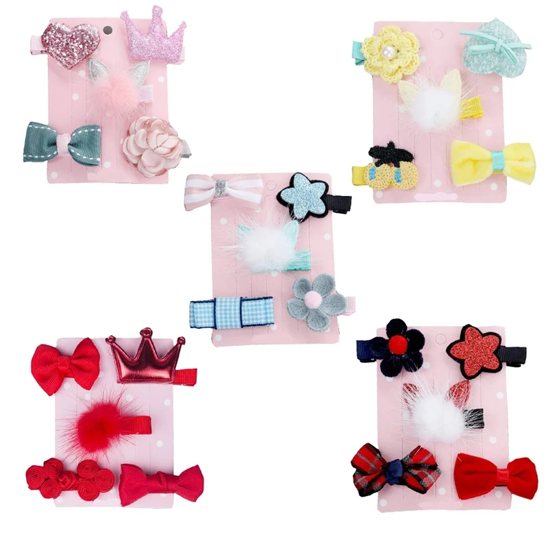 Заколки для волос 5 шт./лот милые банты щенков эластичные Завязки аксессуары