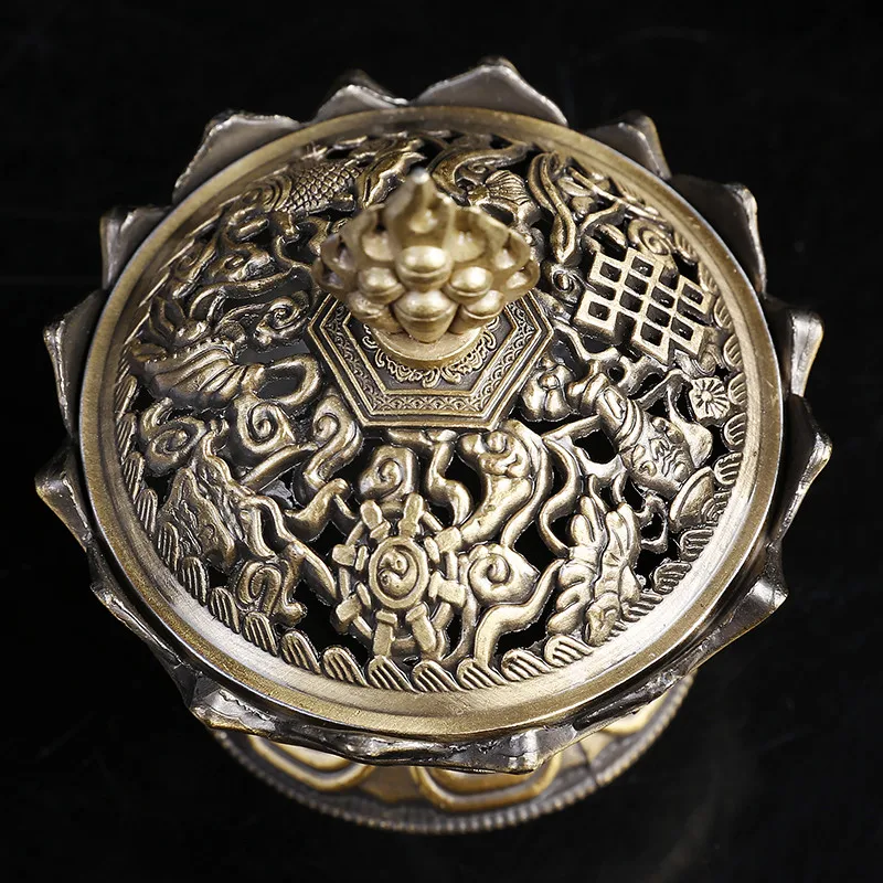 Тибетский Лотос подставка для благовоний из металлического сплава бронзовая