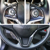 2015 2016 2017 accessories for honda hr v hrv vezel car steering wheel cover trim sticker styling shell abs carbon fibre