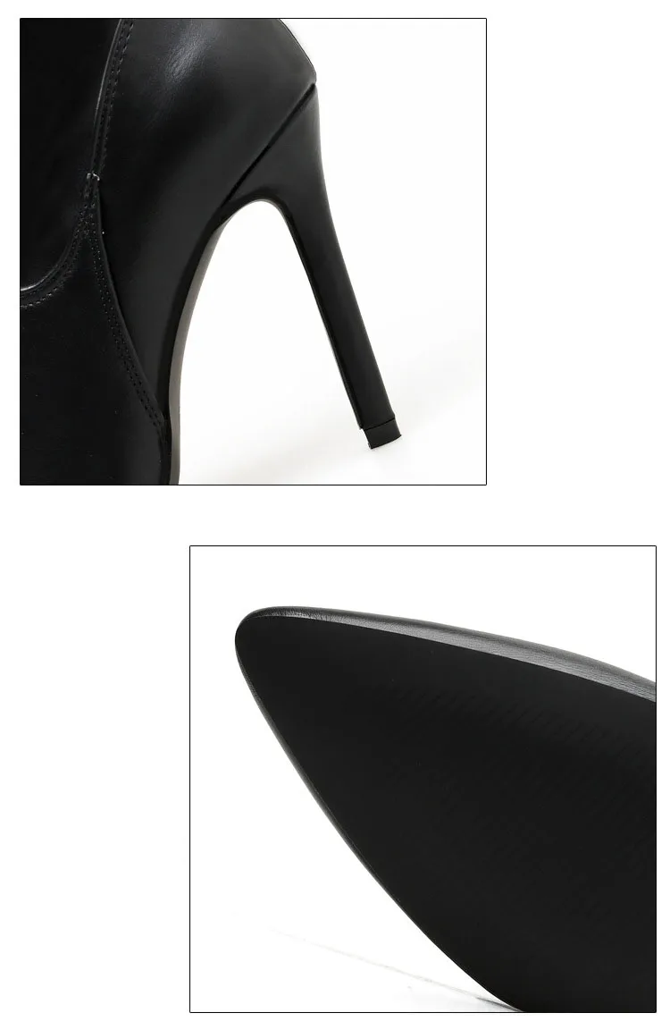 Plus Size 42 Leather Over The Knee High Boots Women Black Sexy Pants Boots One Boots Catwalk Women's Shoes thigh high boots