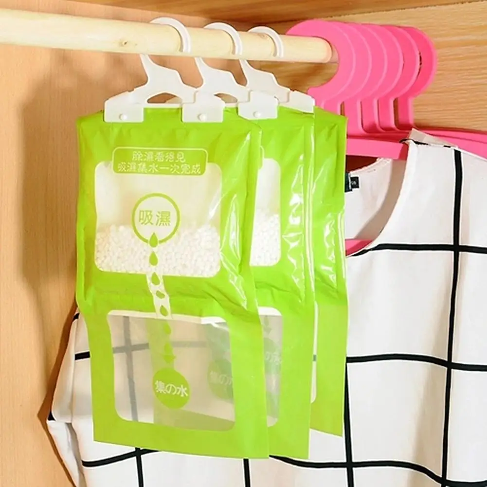 

3Pcs Hanging Wardrobe Moisture Bag Closet Cabinet Wardrobe Dehumidifier Bags Drying Agent Hygroscopic Anti-Mold Desiccant Bags
