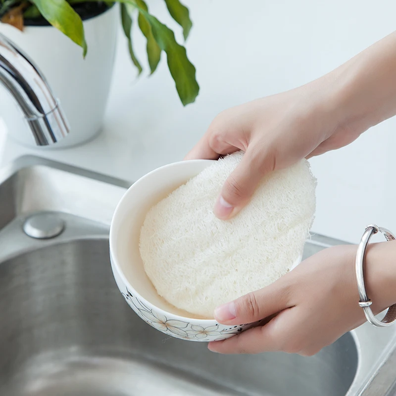 6 шт./компл. люфы для мытья посуды ткань с эффектом потертости Площадку блюдо Чаша