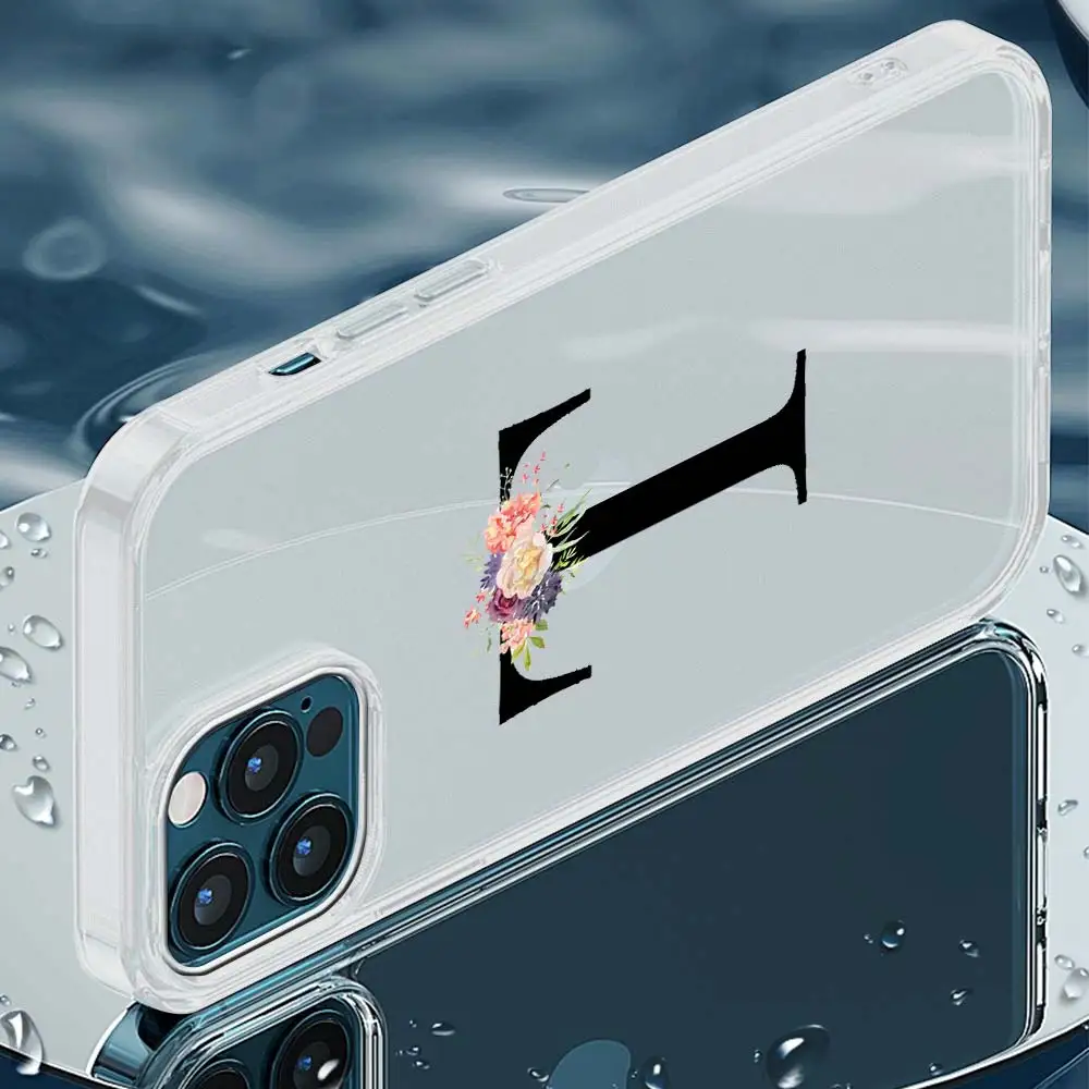 

Phone Case For iPhone 11 Pro Shell For iphone 12 Pro Max 7 8 Plus SE 2020 X XR XS Soft Matte Cover Letter Monogram A B C D