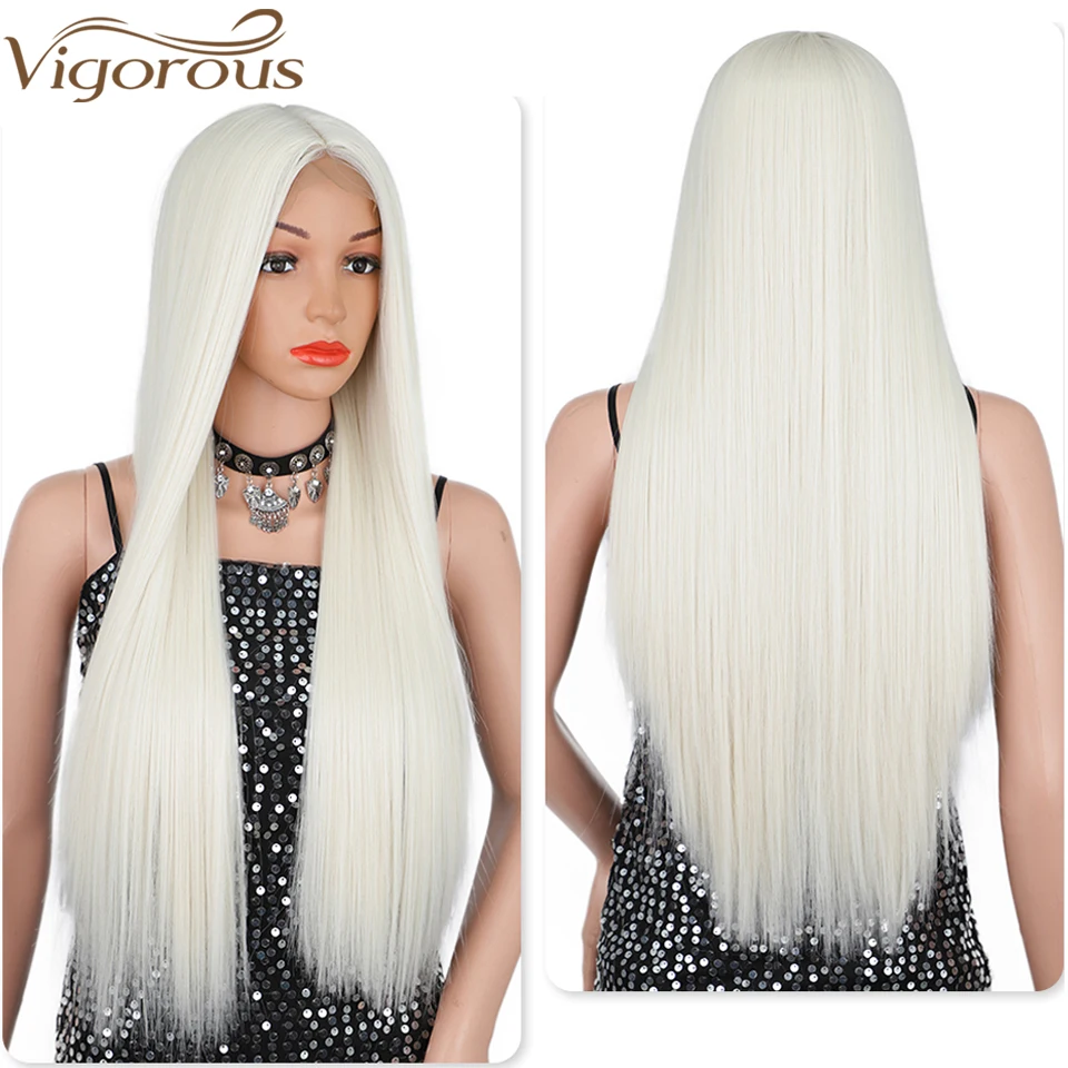 Энергичные Синтетические длинные прямые парики Омбре блонд для женщин