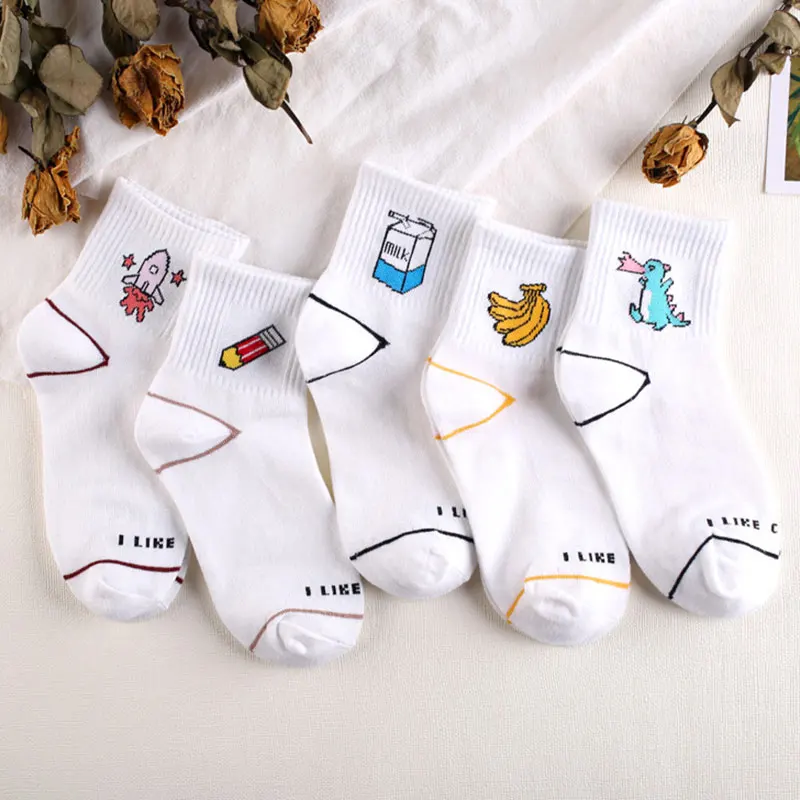 Новинка носки-трубы с рисунком банана молока женские хлопковые носки принтом