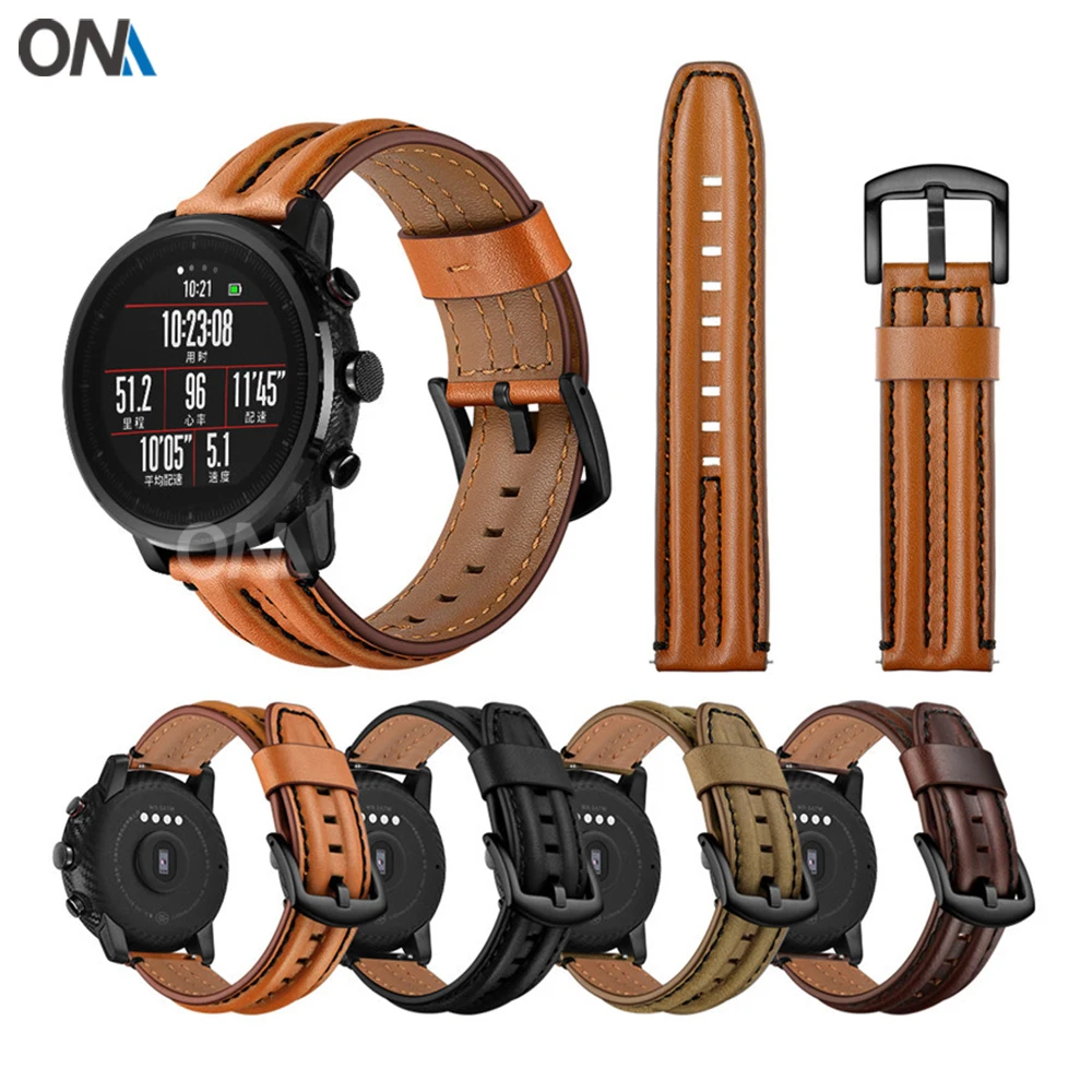 Модные часы из натуральной кожи ремешок для Xiaomi AMAZFIT Stratos спортивные 1 2 2S сменный
