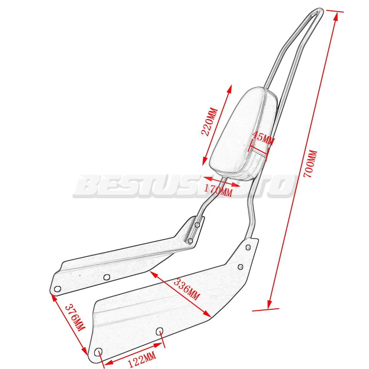 Мотоцикл пассажирский спинки Sissy бар для Honda VTX1300 VTX1800 VTX1300C VTX1800C весь год VTX1800F 2005-2011
