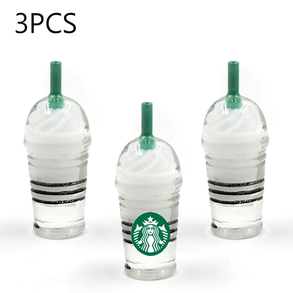 3PCS White Кофейная кружка с ремнем подвески для слизи дополнение все продукты мороженое Полимерная глина наполнитель Смола клейкие аксессуары набор игрушек для детей - Цвет: 3PCS White