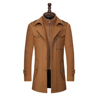 autumn winter wool coat slim fit jackets zipper fashion outerwear warm man jacket overcoat pea coat men trench plus size