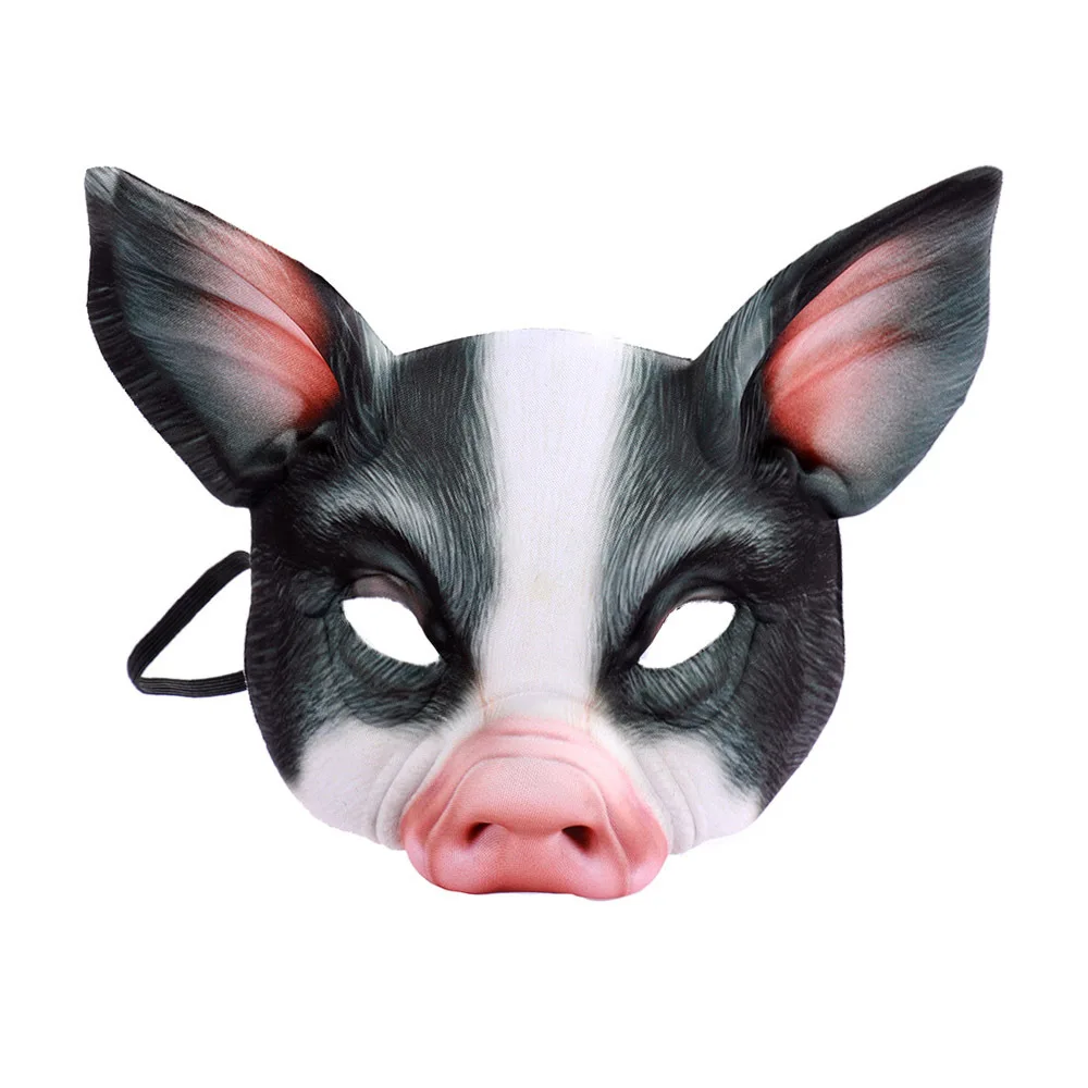 

Halloween Mardi Gras Carnival Party Costume Ball Eva Half Face Animal Pig Mask Performance Props