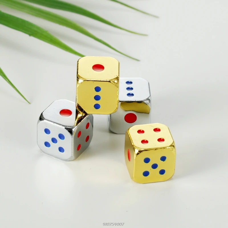 

Free Shipping 2Pcs/Set 6 Sided Number Color Alloy Dice Party Family DIY Games Engraving Educational Toys Accessaries Wholesales