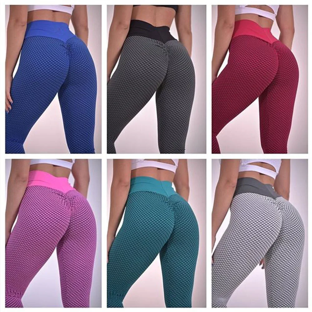 NCLAGEN Women Jacquard Weave Sweat Squat Proof Mesh Seamless Knitting Scrunch Butt Leggings Yoga Pant Workout Fitness GYM Tights