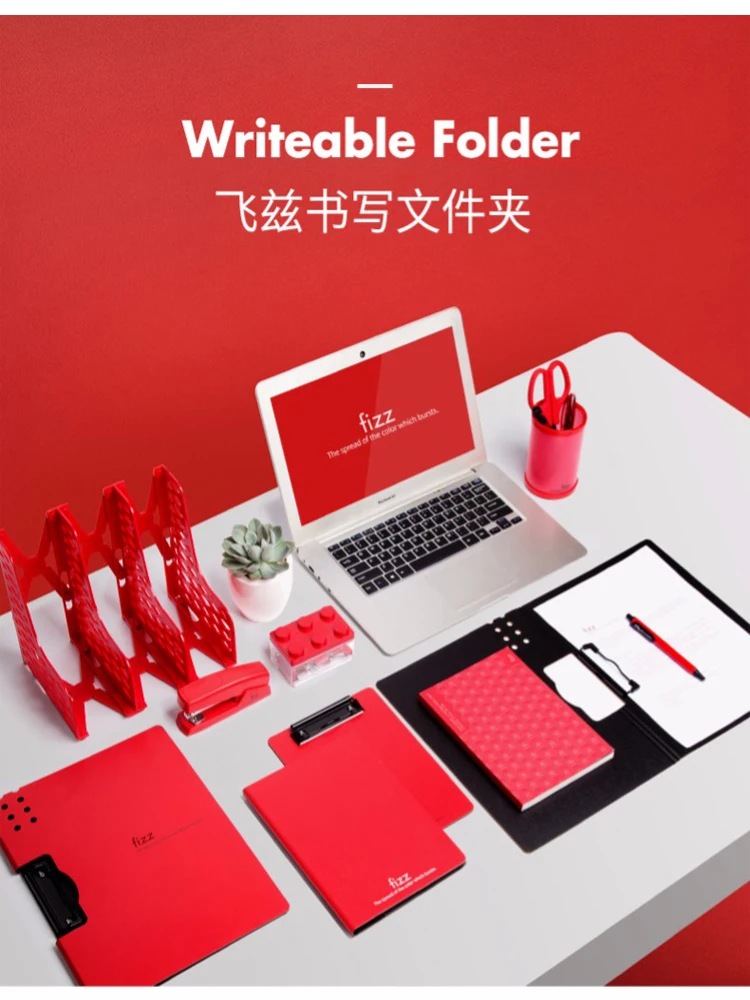 

Fizz Horizontal A4 Folder 6 colors Matte Texture Folder Portable Pad Portable Pen Tray Office Meeting File Pocket For Drawing