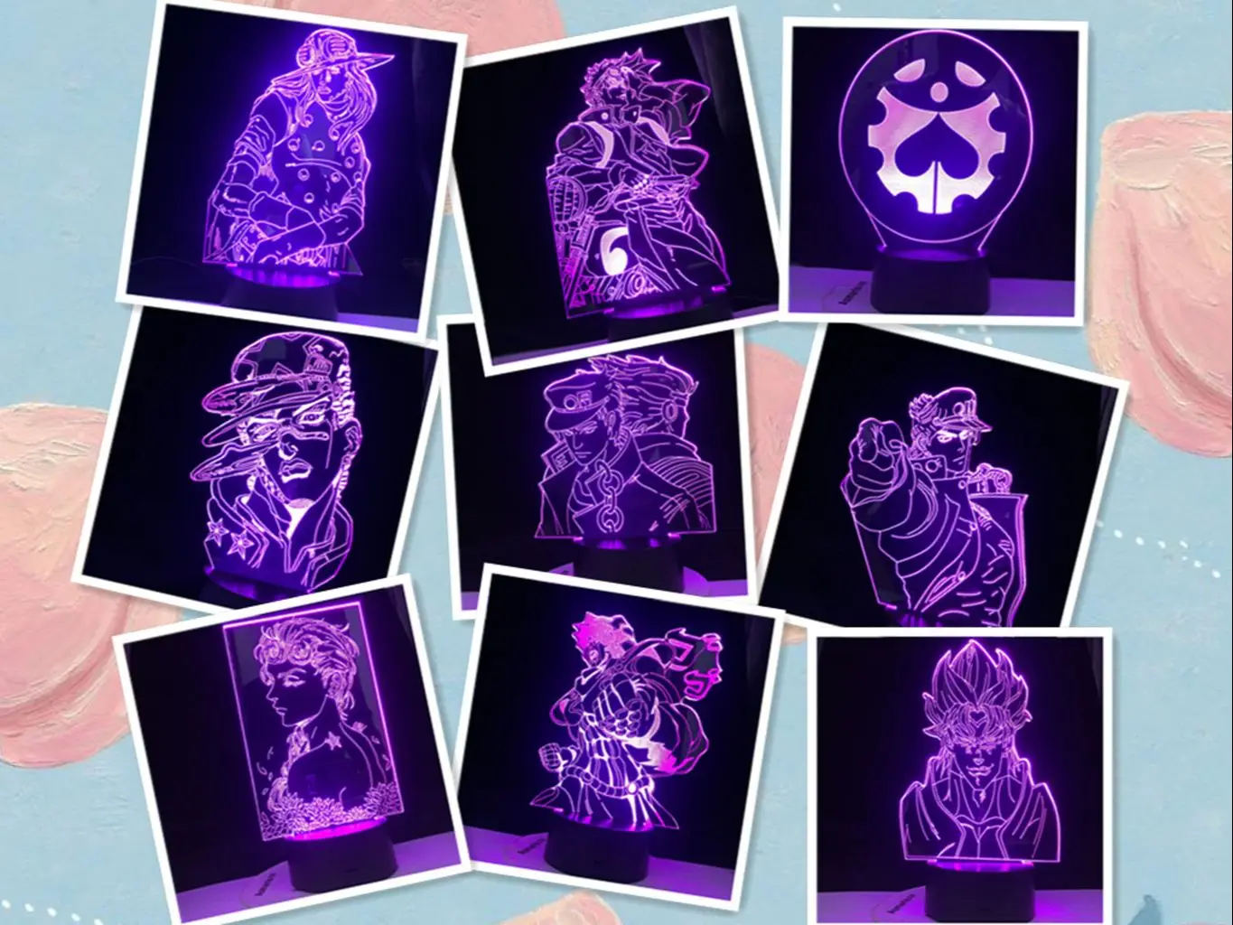 

JoJo Bizarre Adventure Anime Figure Acrylic Night Lamp for Bedroom Decor Light Touch Sensor Colorful Table Led Night Light
