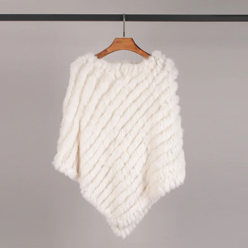 Женское винтажное пончо из натурального кроличьего меха женская вязаная накидка