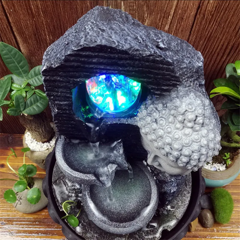 Украшение Будды из смолы фэн шуй украшение для дома фонтан воды офисное предметы