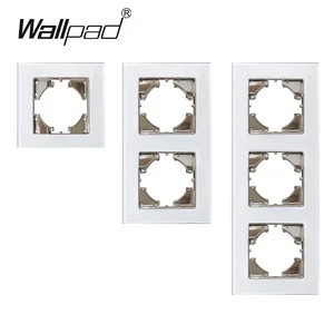 Настенный переключатель L6 с вертикальной стеклянной рамкой для ЕС сделай сам, настенная шторка со сбросом, USB, выключатель на французском языке, Задняя панель для розеток, Европейская коробка