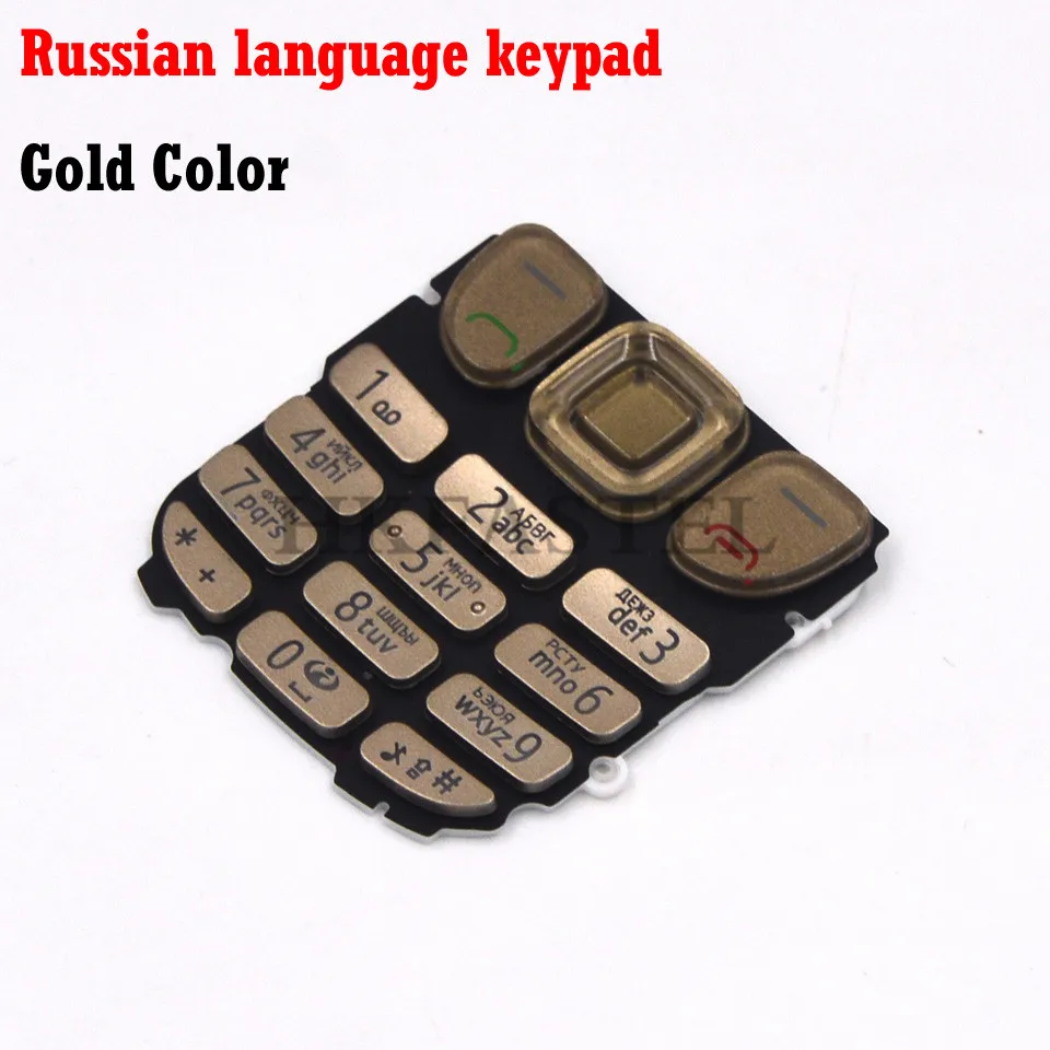 HKFASTEL для Nokia 6303c 6303 Классическая 6303ci 6303i Классическая клавиатура абсолютно новая Оригинальная клавиатура на английском/русском/арабском/китайском языках - Цвет: Gold Russian