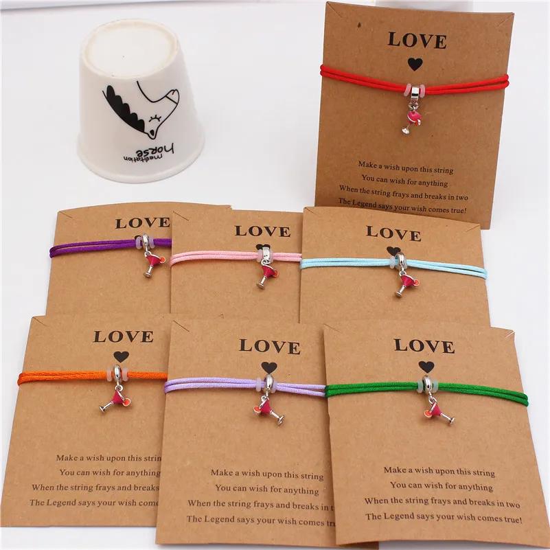 6 шт./лот винные стаканы очаровательные браслеты цепочки для женщин пара