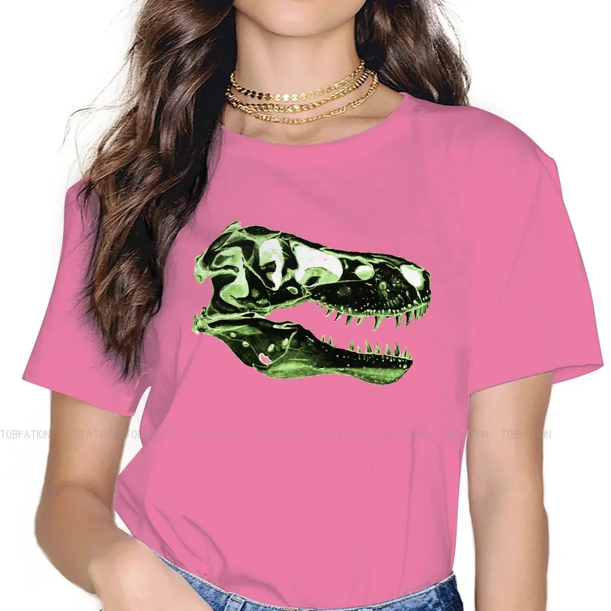 

Футболка с рисунком тираннозавра Рекс, электрический зеленый топ с рисунком, приключения фракции Юрского периода, уникальная уличная одежд...
