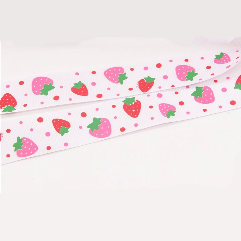 

100 yards/roll 10mm silk satin ribbon for handicraft bowknot handmade gift wrapping party wedding decoration strawberry DX001