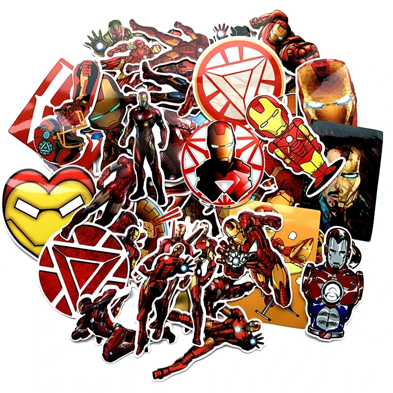 

55PCS Disney iron Man Marvel Avengers Stickers Anime Waterproof Luggage Laptop Guitar Moto Car Sticker Boy Girl Kids Gift Toy