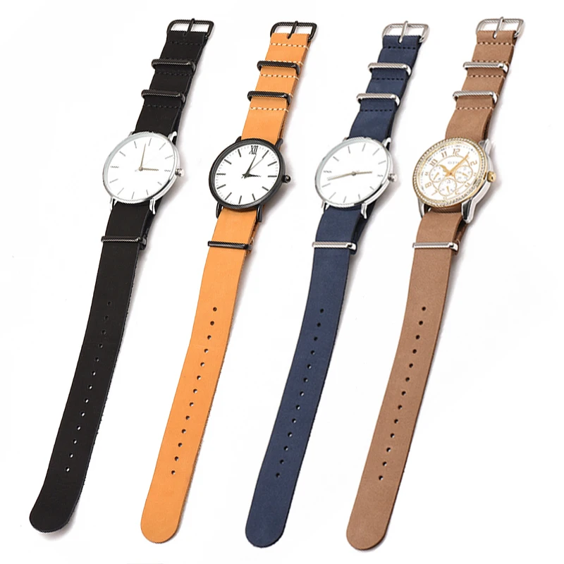 BEAFIRY Crazy Horse Genuine Leather 18mm 20mm 22mm 24mm Watch Band Nato Zulu Calfskin Leather Watch Strap for Men Women Belt