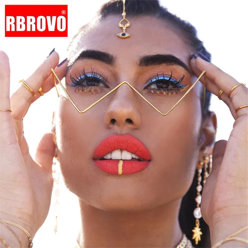 

RBROVO Triangle Retro Glasses Frame Women 2023 Luxury Eyewear Frames Women/Men Cateye Eyeglasses Women Vintage Oculos De Sol