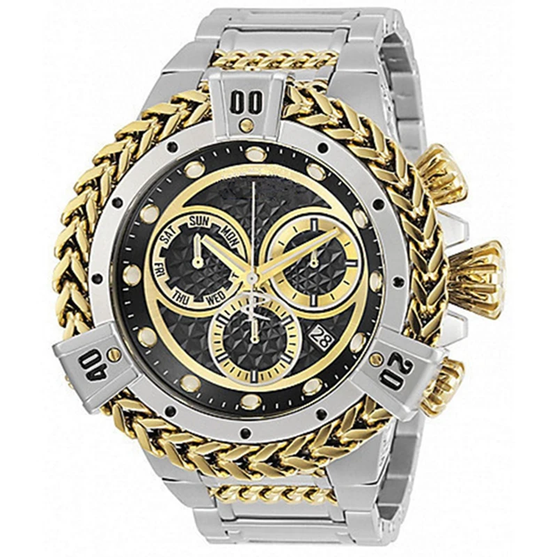 

Swiss Steel Band Watch Top Brand Luxury Men Calendar Large Dial Watches 3 Sub Decoration Dials Round Commerce Business Watches
