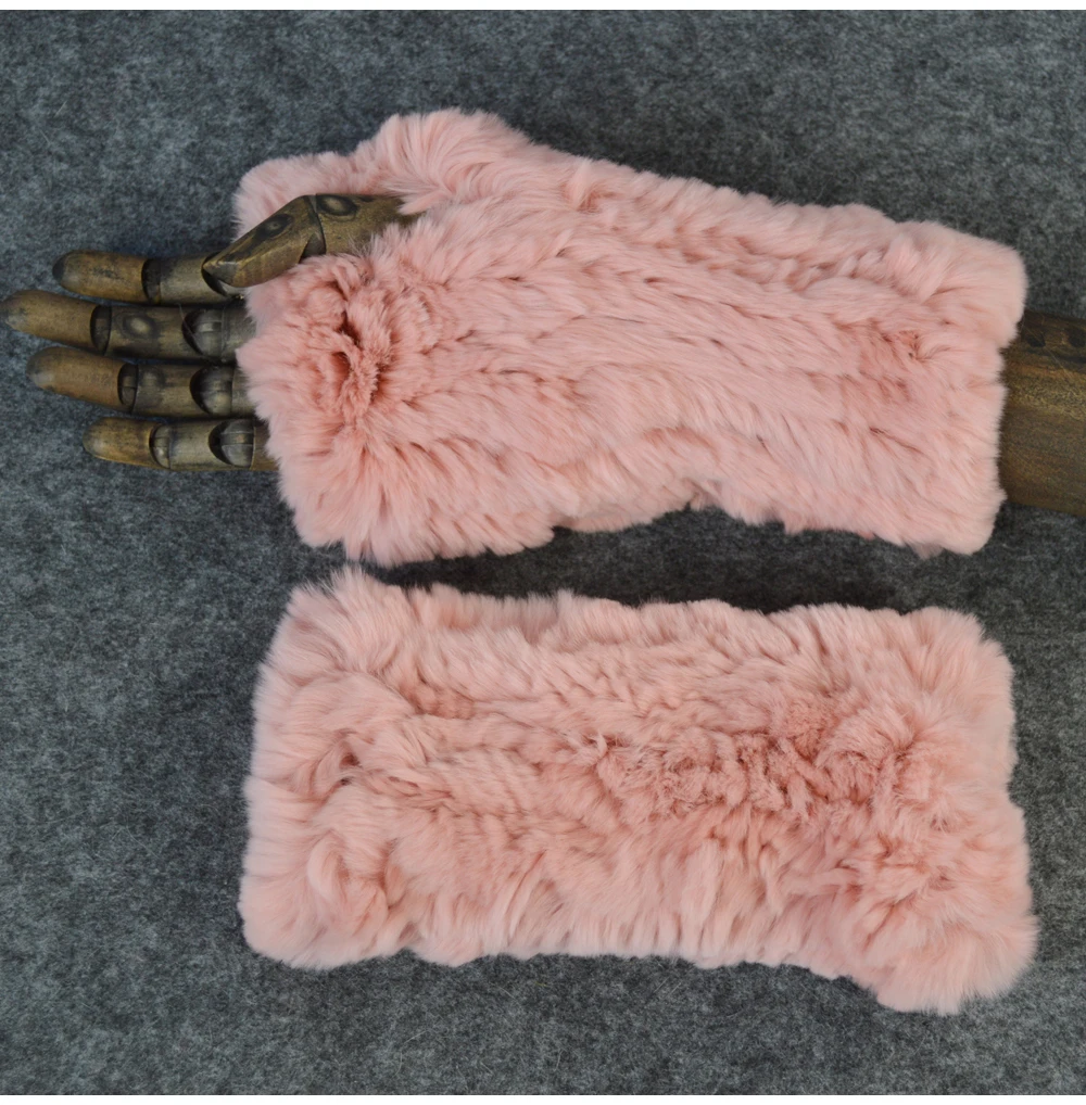Россия прекрасная зима натуральный настоящий мех кролика перчатки Хорошие эластичные трикотажные кроличьи меховые варежки леди Настоящий мех кролика перчатки