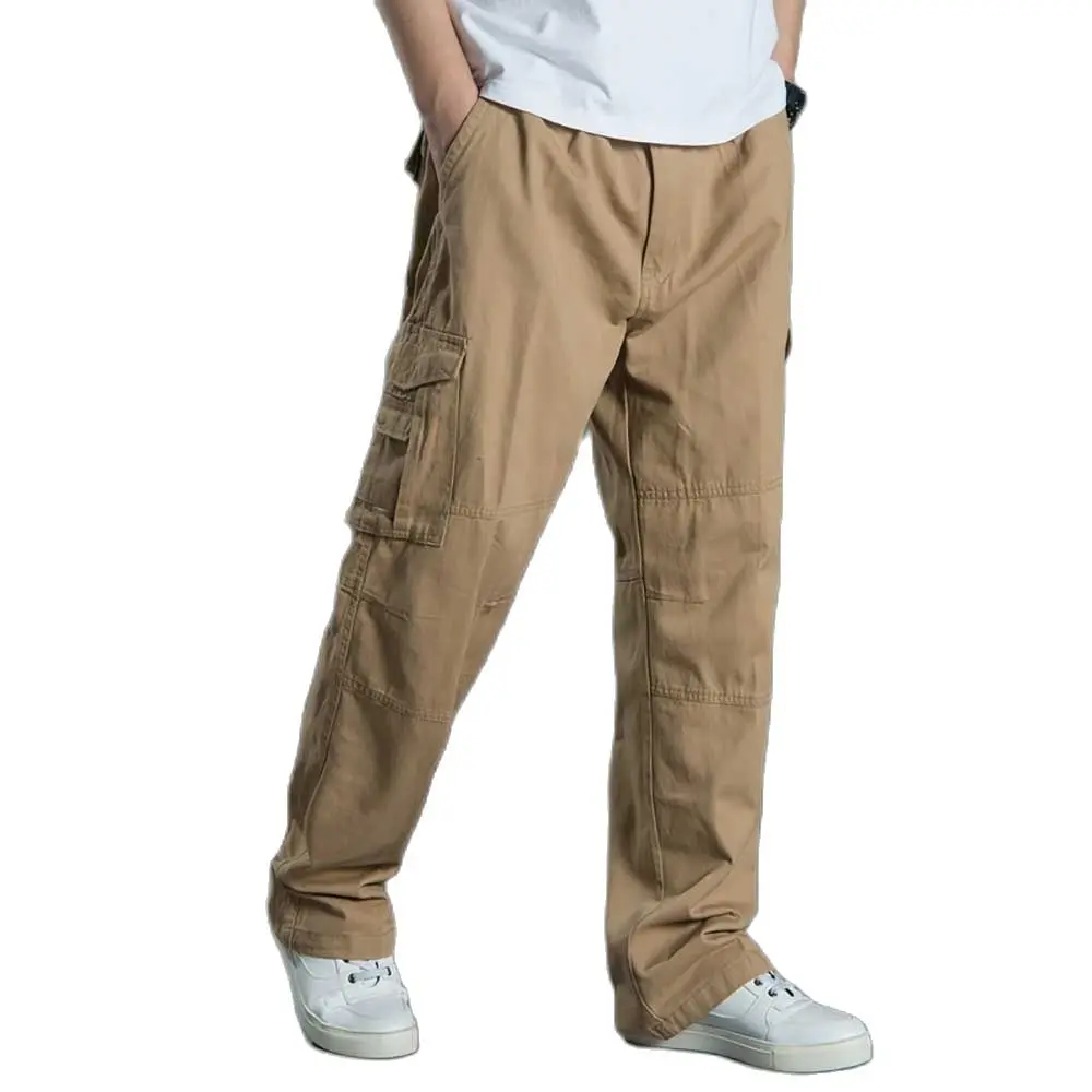 Демисезонный брюки-карго мужские повседневные свободные шаровары с эластичной