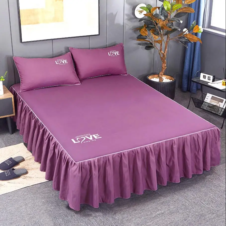 Нескользящая кровать юбка высокое качество материал матрас защитный чехол 1