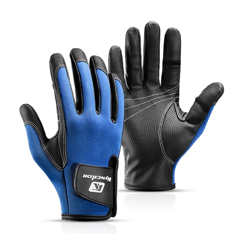 Мужские рыболовные перчатки 2 вырезанные пальцы гибкие зимние половинчатые
