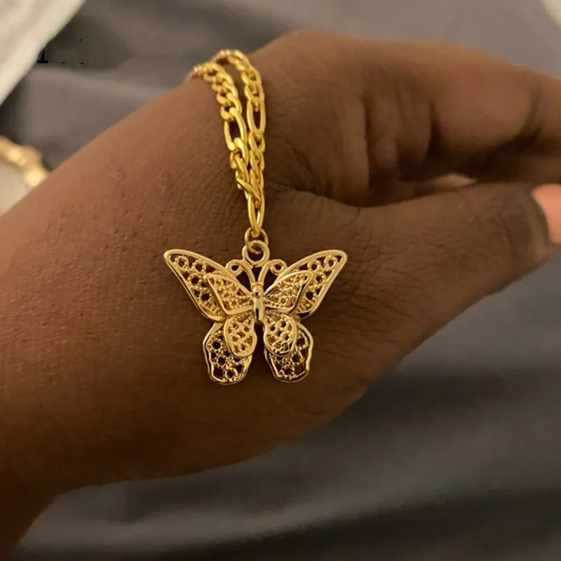 

Bohemian Butterfly Bracelets for Girls Kids Womens Stainless Steel Hand Cuba Chain Pulseira Feminina Lover's Engagement Jewelry
