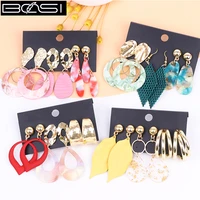 bosi acrylic set earrings set for women 2021 drop earrings fashion jewelry long hoop boho earrings simple earring girls wholes