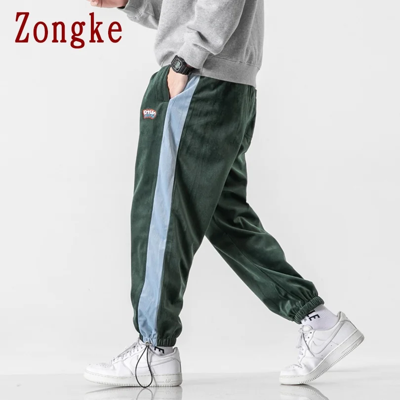 

Zongke Corduroy Men's Pants Harajuku Men Clothing Korean Style Corduroy Pants Men Streetwear Trousers M-5XL 2021 New Arrivals