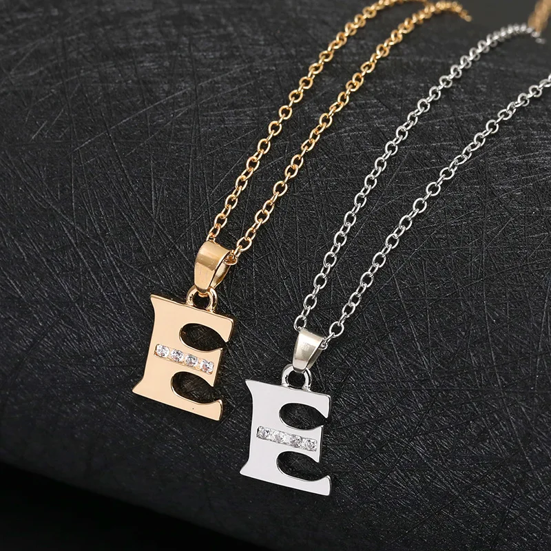 

30pcs Stainless steel alloy alphabet Initial Letter E America 26 English word Letter Family friend name sign Necklace jewelry